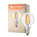 Ledvance Classic LED E14 Päron Filament Klar 4.2W 470lm - 927 Extra Varm Vit | Bästa färgåtergivning - Dimbar - Ersättare 40W