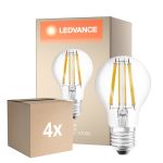 Flerpack 4x Ledvance Classic LED E27 Päron Filament Klar 11W 1521lm - 827 Extra Varm Vit | Dimbar - Ersättare 100W