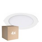Flerpack 4x Noxion LED Downlight Slim V2.0 20W 2000lm 120D - 830 Varm Vit | 225mm - Utskärning   200mm - IP44 