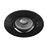 Noxion Infälld Spot Vision MR16 Lutningsbar Glänsande Svart | 82mm - Utskärning  69mm - IP20 - Inkl. GU10 Sockel