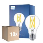 Flerpack 10x Philips Master LED E27 Päron Filament Klar 7.2W 1055lm - 922-927 Dim To Warm | Bästa Färgåtergivning - Dimbar - Ersättare 75W