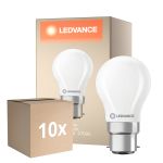 Flerpack 10x Ledvance Classic LED B22 Päron Matt 3.4W 470lm - 827 Extra Varm Vit | Dimbar - Ersättare 40W