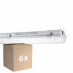 Flerpack 6x Ledvance LED Fukttät Armatur MT Gen 3 IP65 | Passande för 2x120cm LED Rör