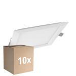 Flerpack 10x Ledvance LED Downlight Slim Fyrkant SQ105 6W 420lm 120D - 830 Varm Vit 
