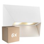 Flerpack 6x Nordlux Pontio 27 Vägglampa Aluminium Vit | Passande för 2x GU10