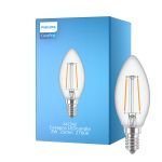Philips Corepro LED Kronljus E14 filament klar 2W 250lm – 827 – ekstra varm hvid | erstatter 25W