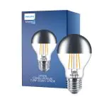 Philips Classic LED Lampa E27 Päron Mirror 7.2W 650lm 650lm - 827 Extra Varm Vit | Dimbar - Ersättare 60W